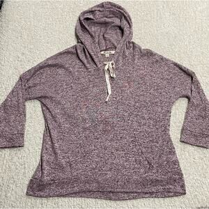 Jessie Blu Womens Large Pullover Hoodie Sweater Maroon Kangaroo Pocket Space Dye